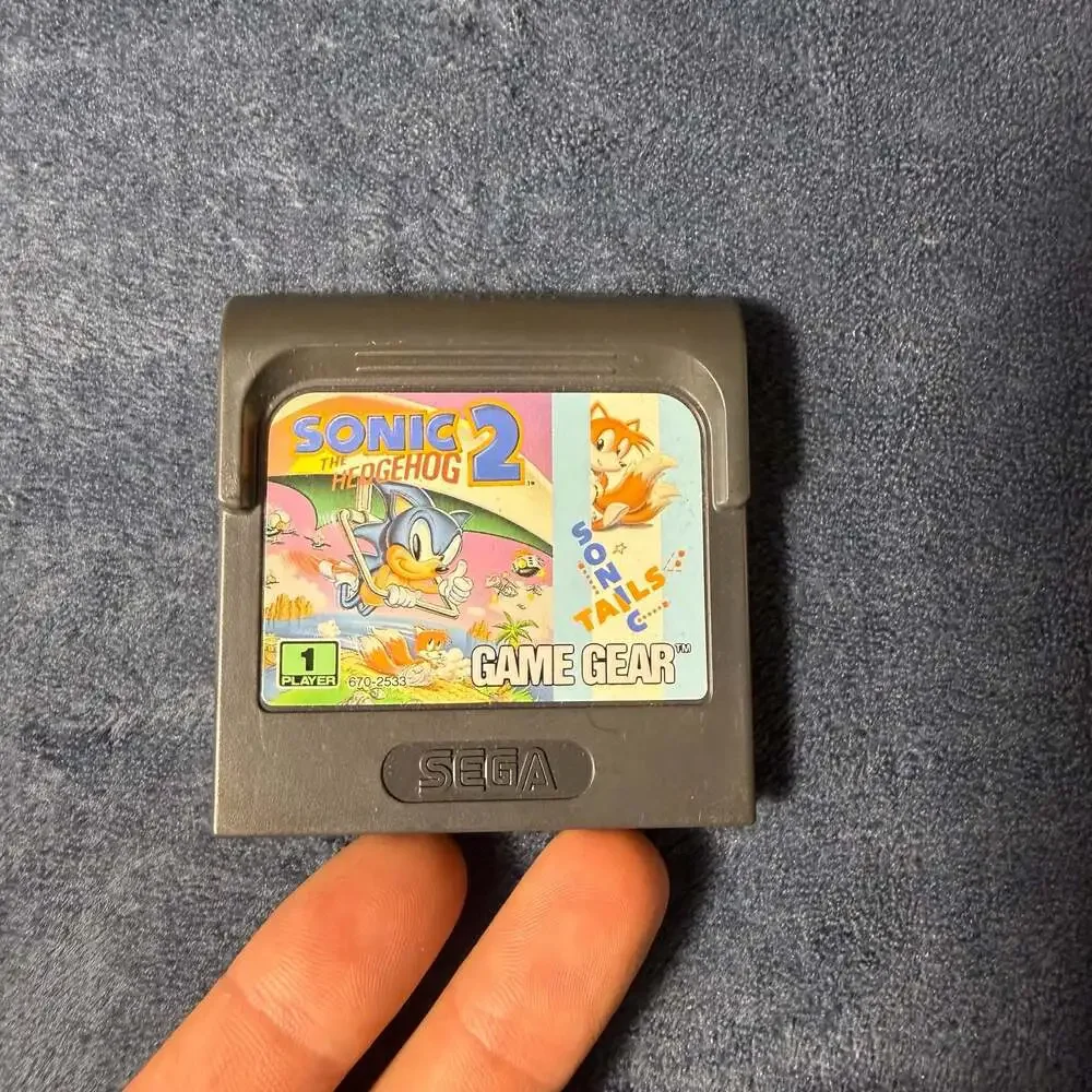 Vintage 1990s  Sega Game Gear Sonic the Hedgehog 2 Cartridge Video Game Pal